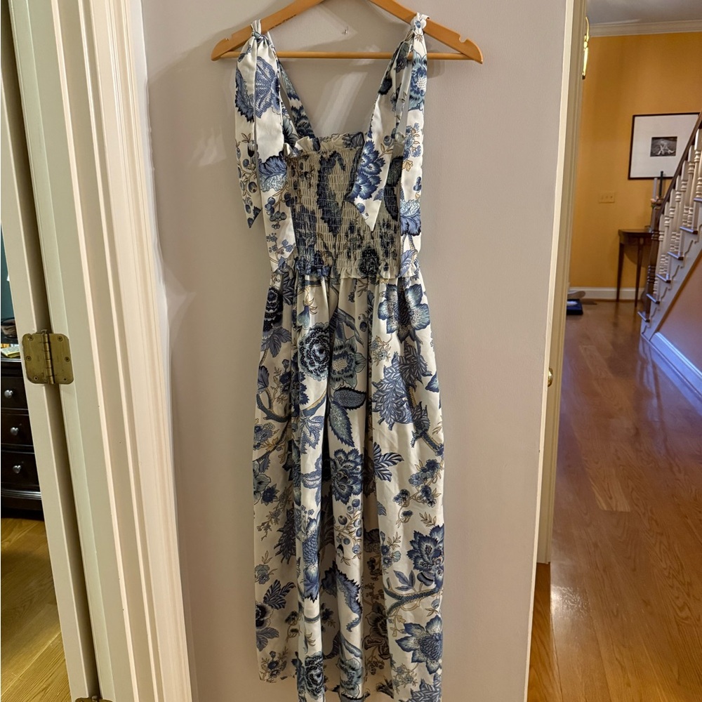 Floral Blue and White Dress